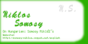 miklos somosy business card